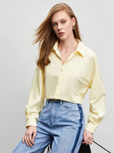 Solid Drop Shoulder Button Front Shirt